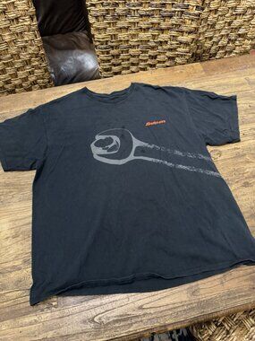 Snap-On Tools Black Mens T-Shirt Wrench Wrap Around Graphic Tee